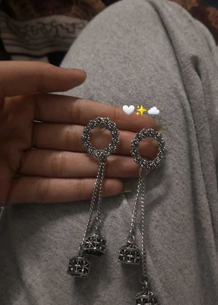 Silver Jhumka Earrings