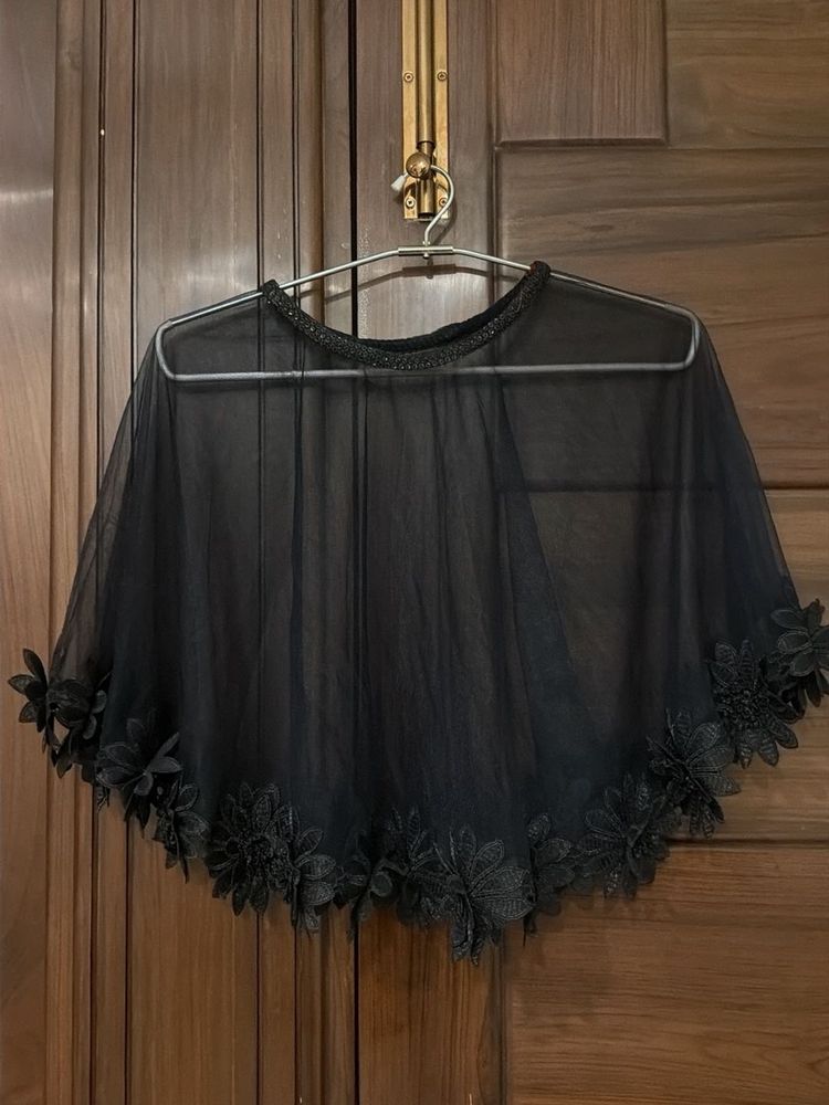 Elegant Black Embellished Dupatta