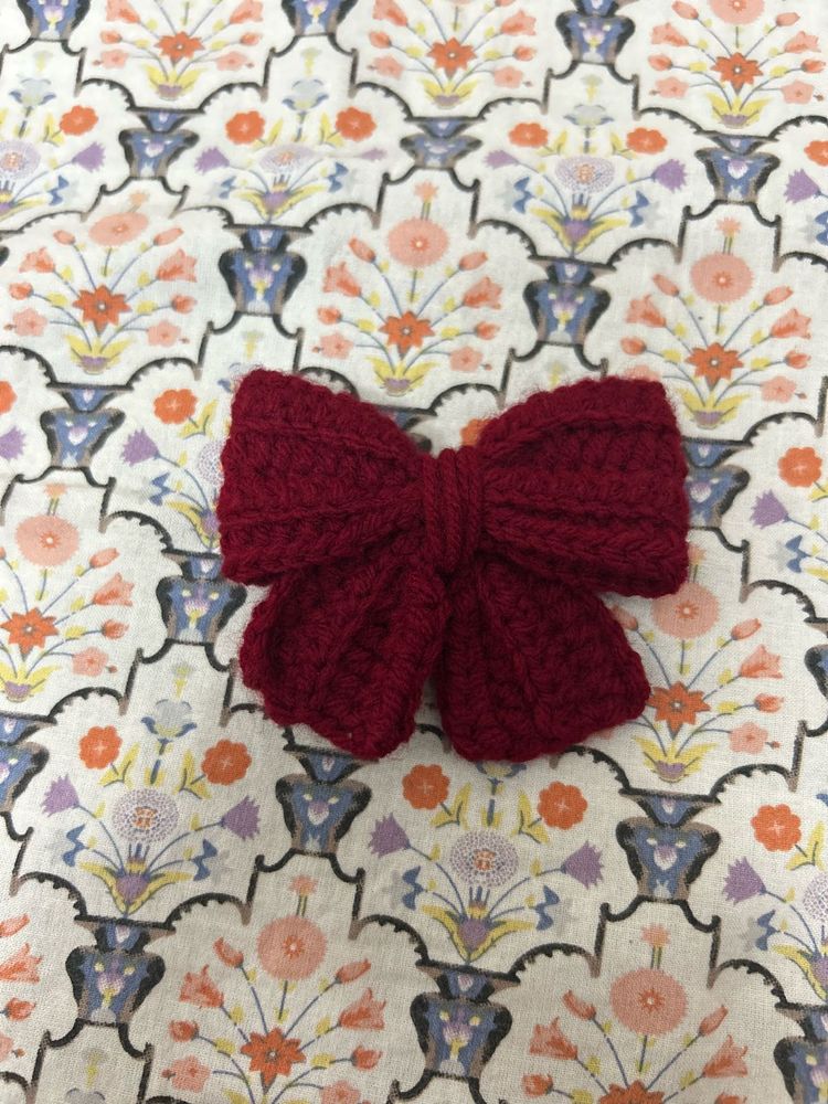 Handmade Crochet Hair Bow Clip