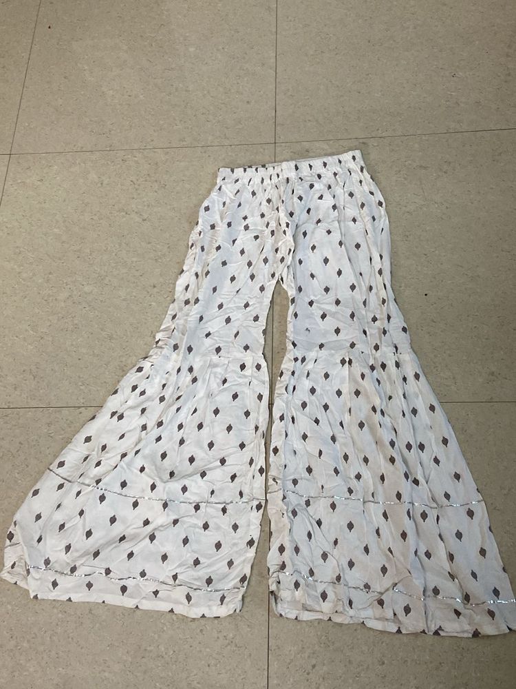 White Printed Palazzos