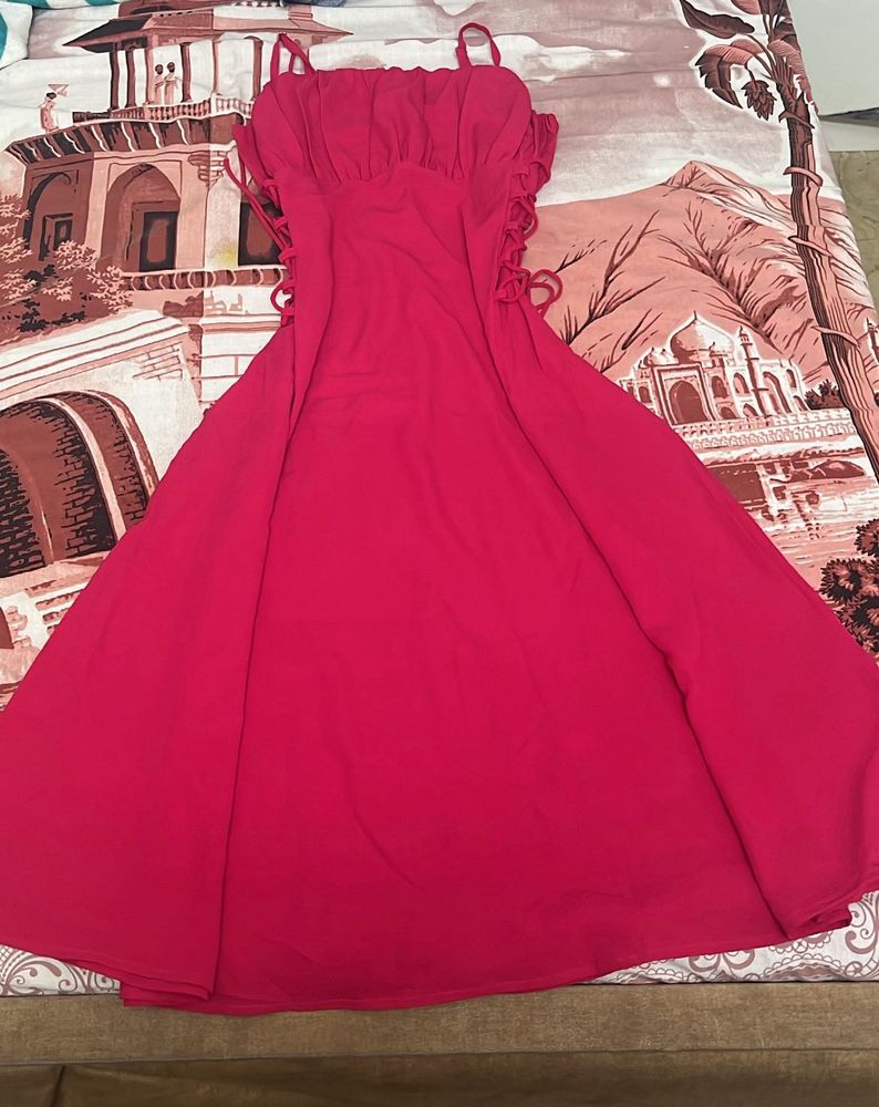 Chic Pink Fit and Flare Dress
