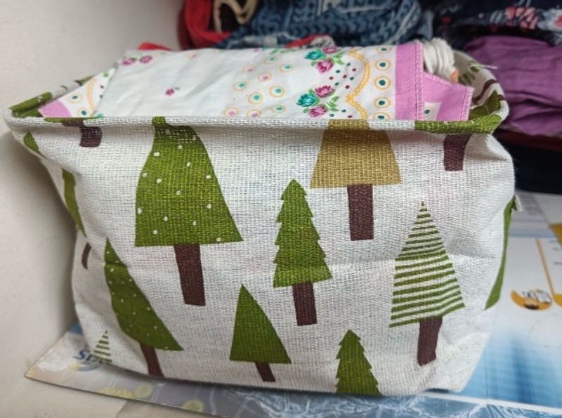 BRAND NEW Cute Tree Print Fabric Storage Basket