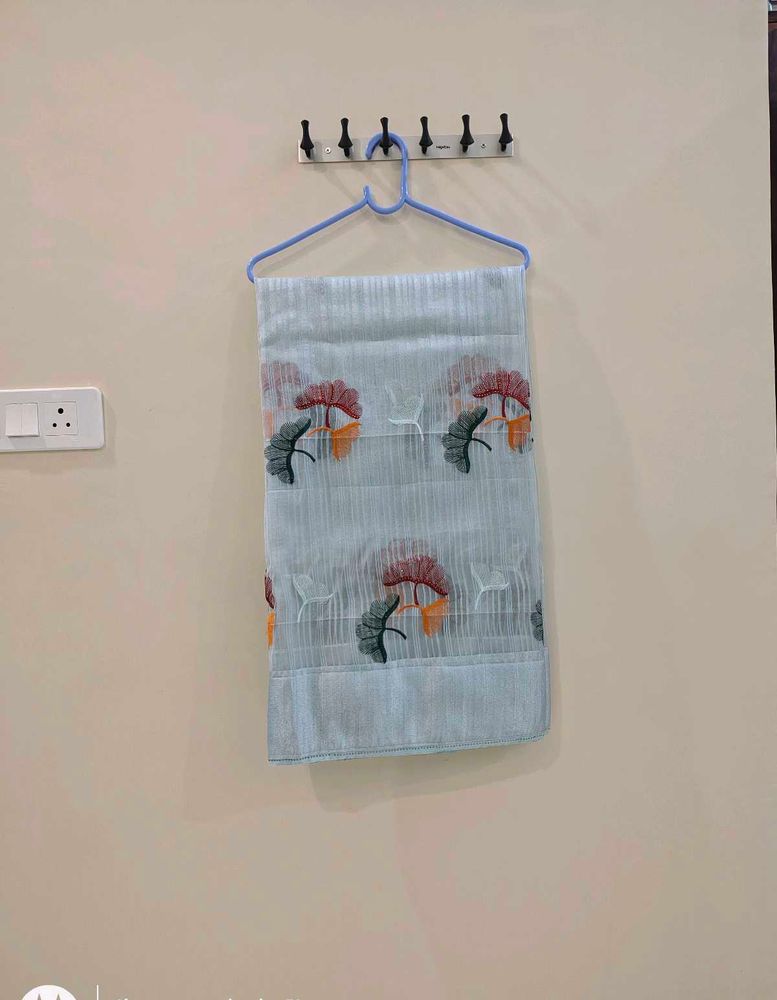 Light Blue Embroidered Saree