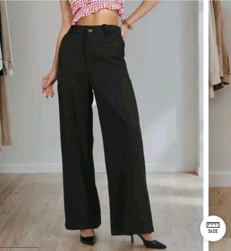 Black Wide Leg Trousers - On Trend