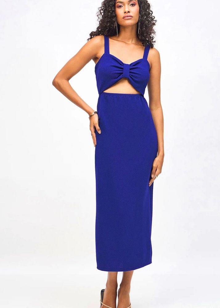 Royal Blue Cutout Midi Dress