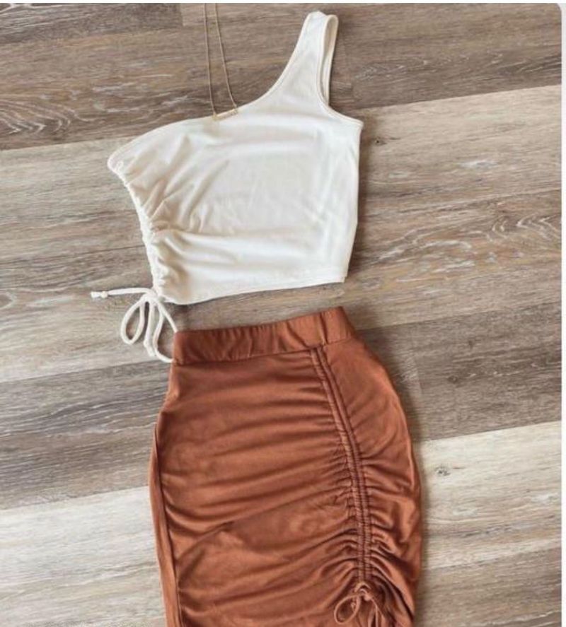 One Shoulder Ruched Co-ord Set