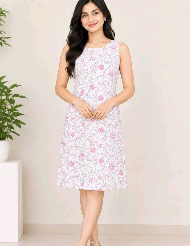 Pretty Floral Sleeveless Dress