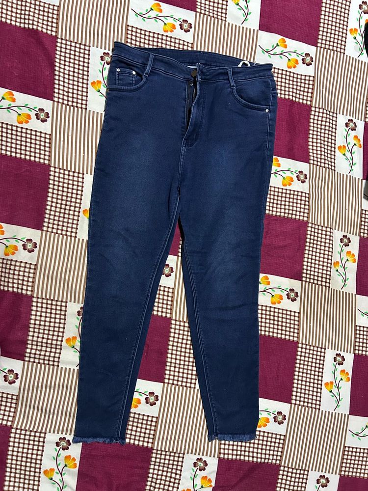 Blue High Waist Skinny Fit Jeans | Stretch Denim