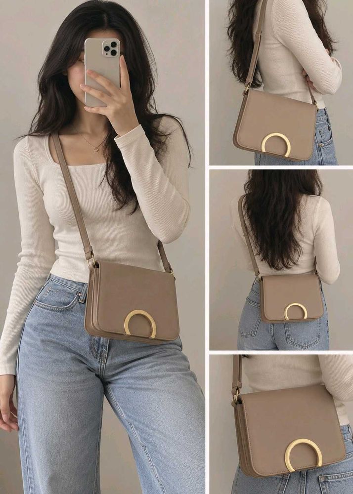 Chic Taupe Crossbody Bag