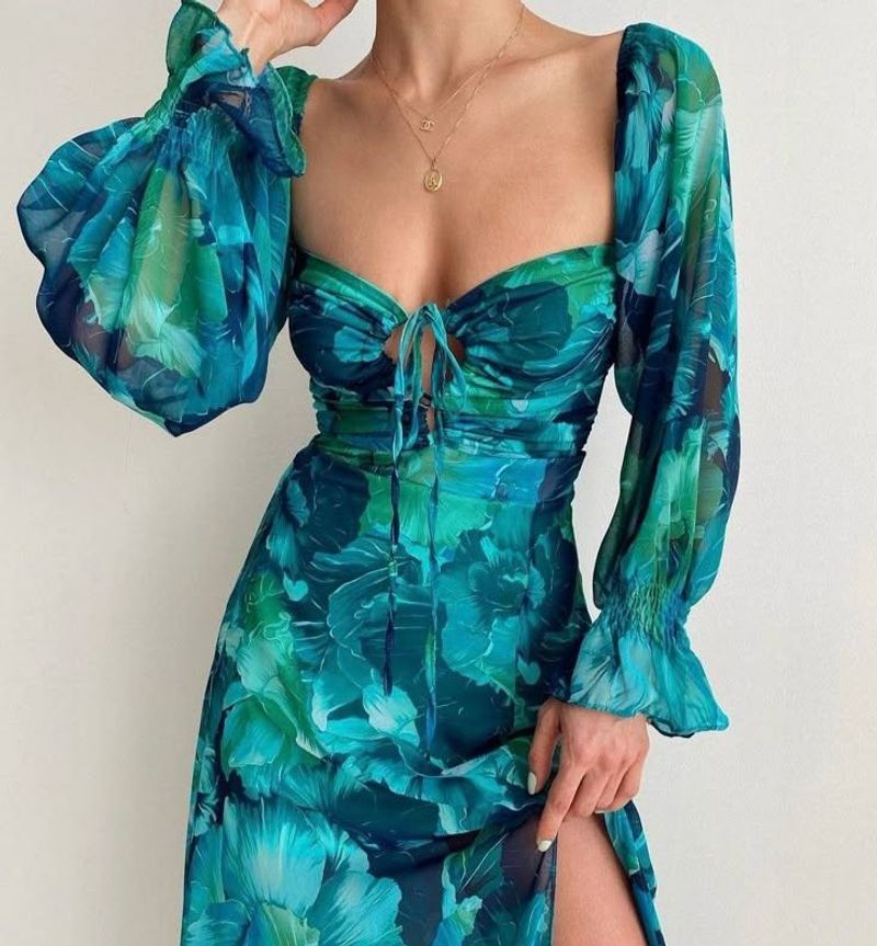 Stunning Floral Print Maxi Dress