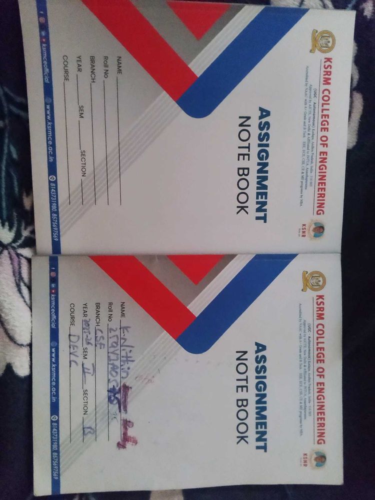 Two Assignment Note Books For Students