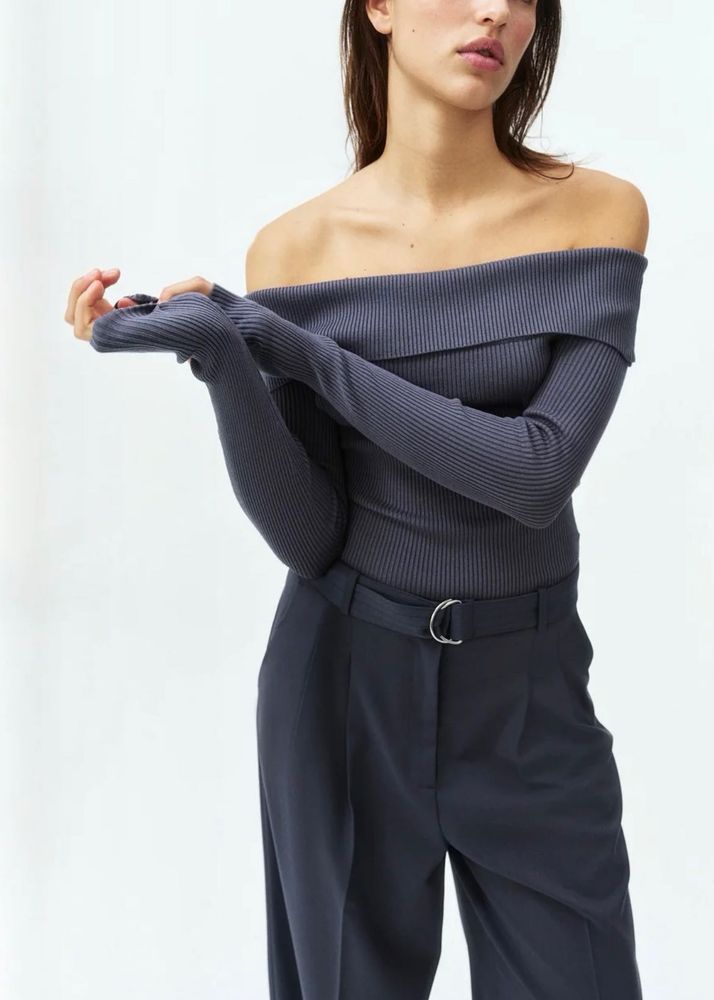 Rib-Knit Off the shoulder Top