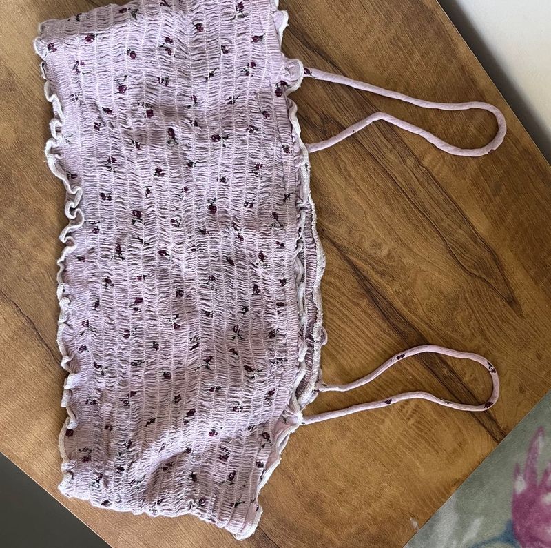 Cute Smocked Floral Crop Top