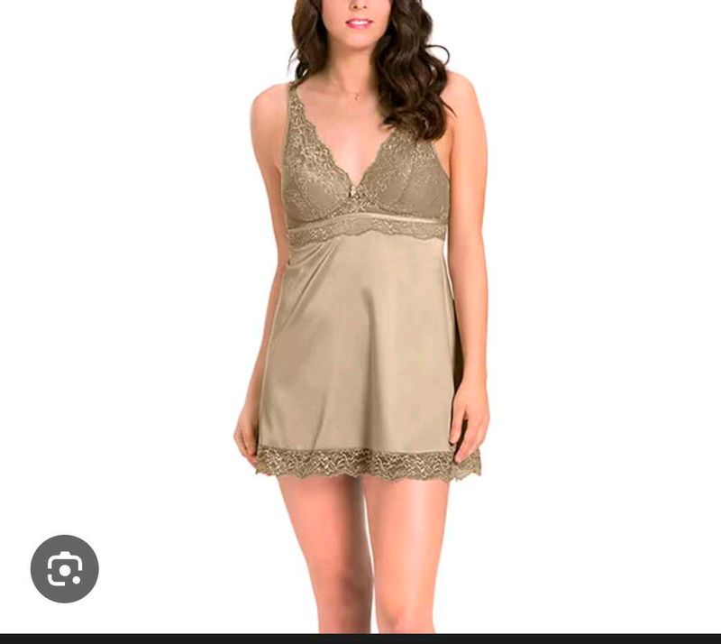 Elegant Lace Trim Nightgown with brief 👍