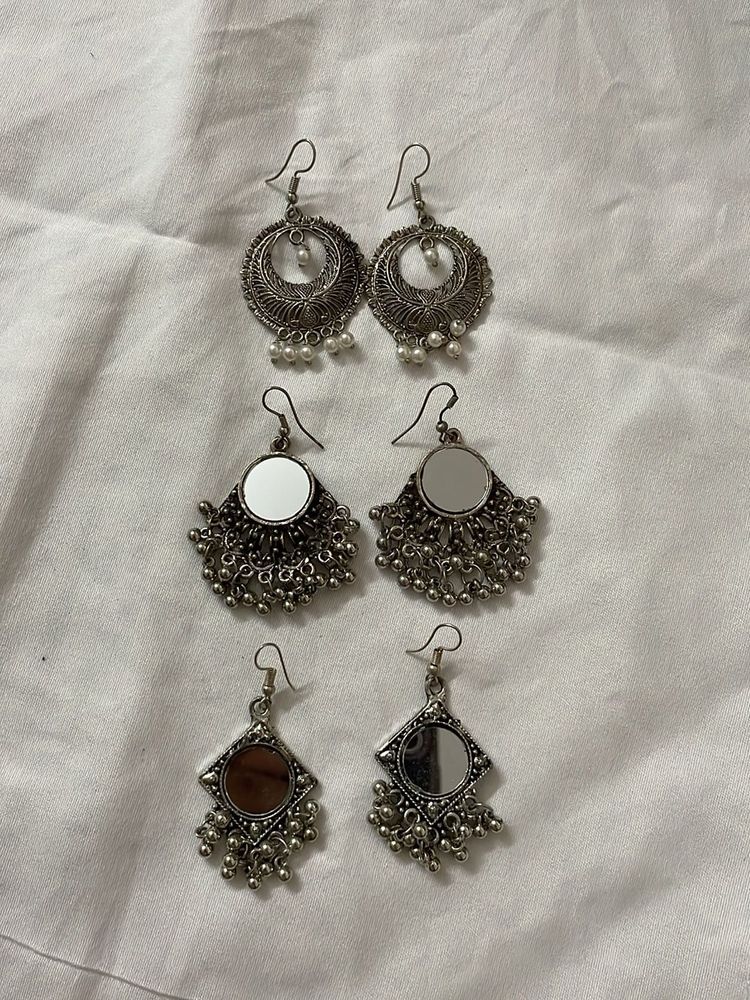 3 Boho Ethnic Earrings Set