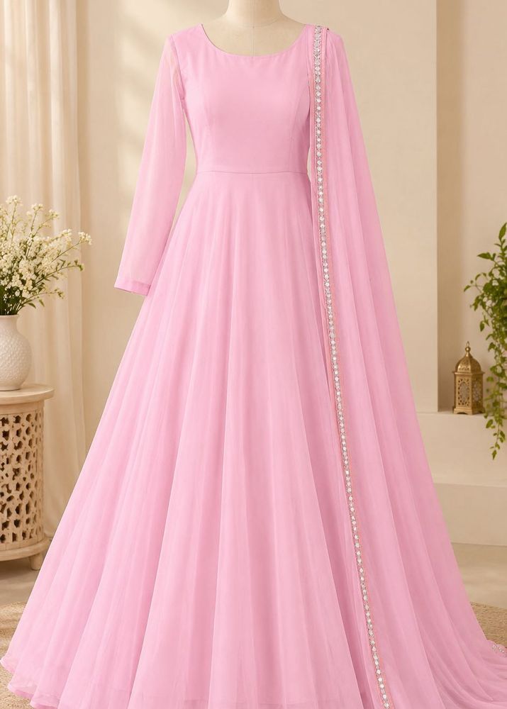 Elegant Pink Anarkali Gown