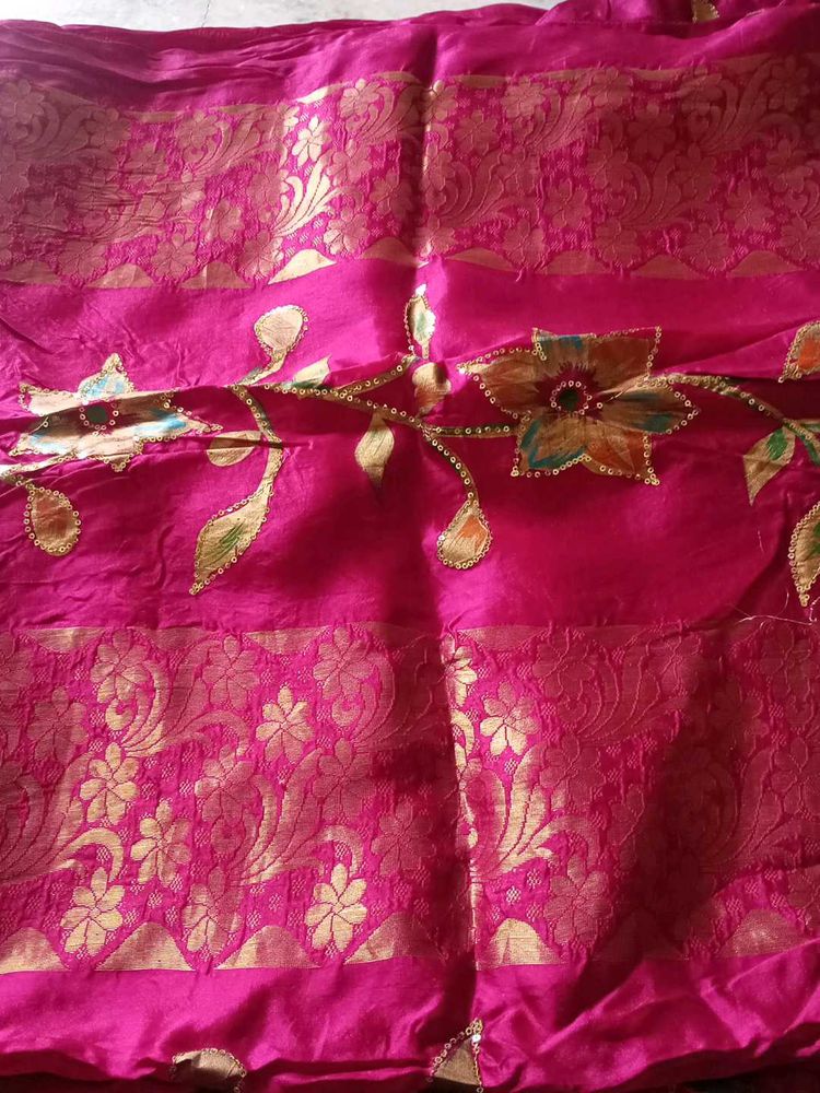 Redish Merun Saree