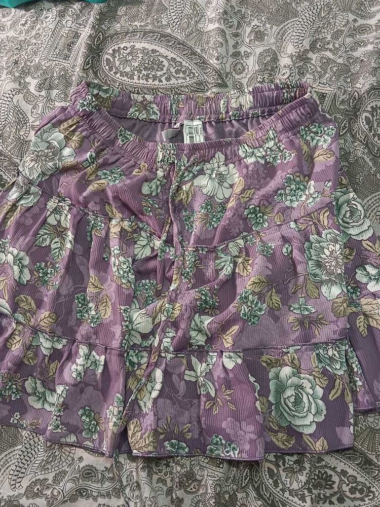 Floral Tiered Mini Skirt