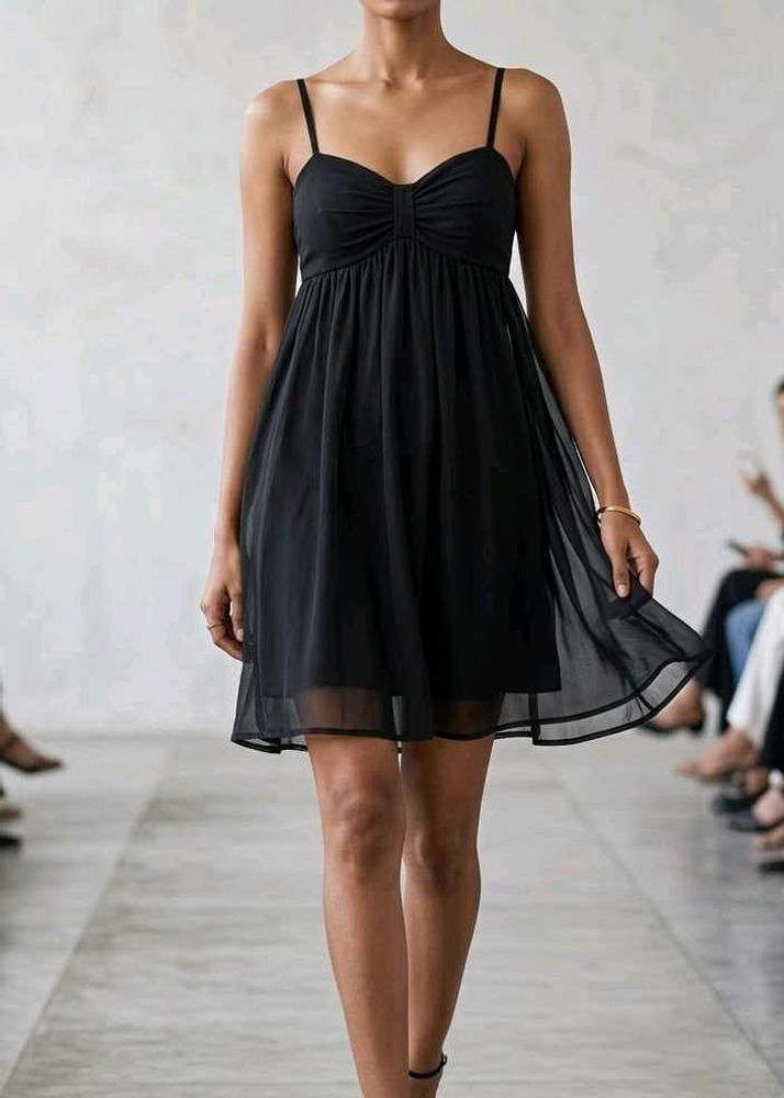 Black Spaghetti Strap Mini Dress