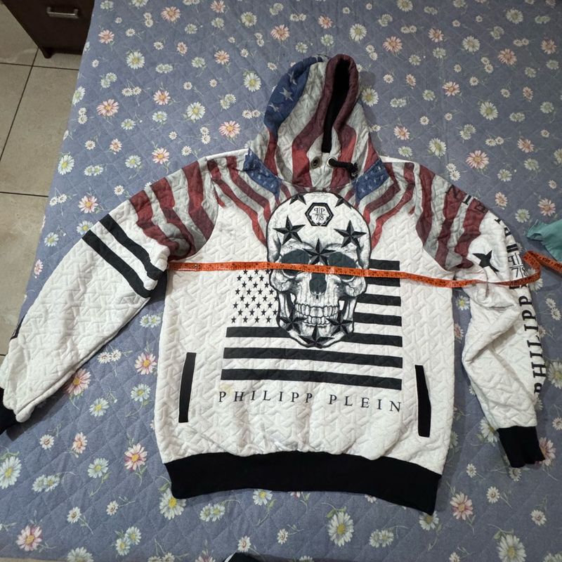 Philipp Plein Skull American Flag Hoodie
