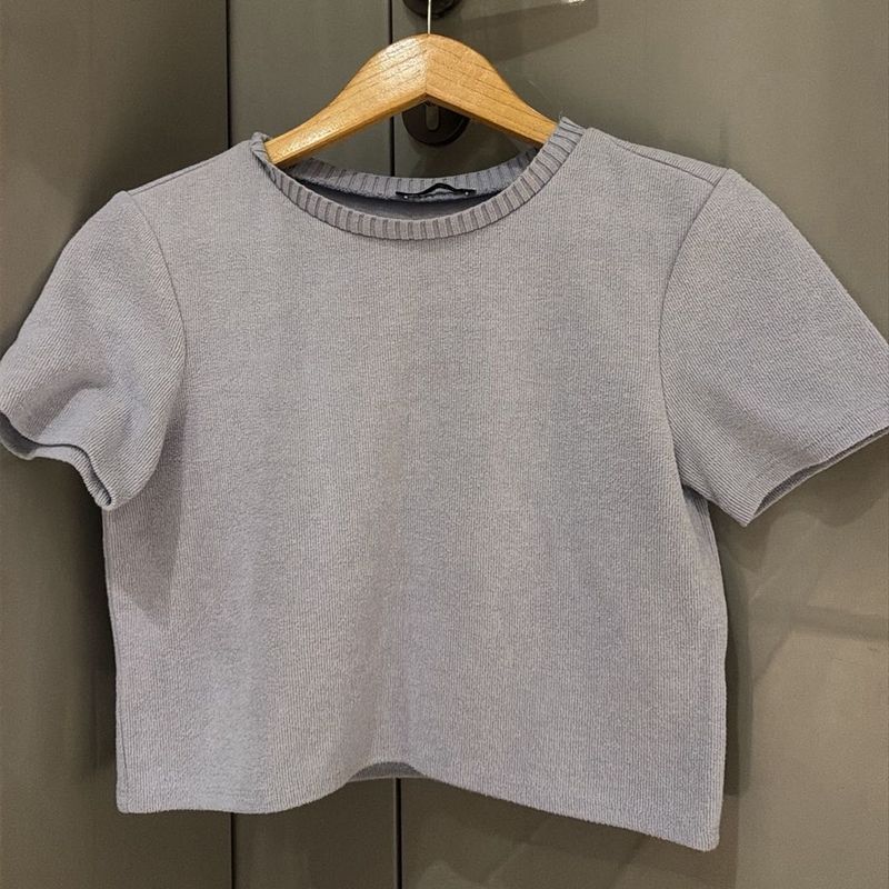 ZARA Lavender Cropped Knit Top