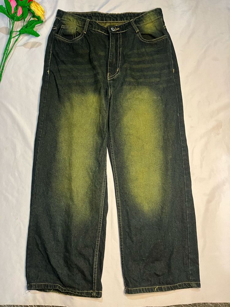 vintage Wash Wide Leg Jeans