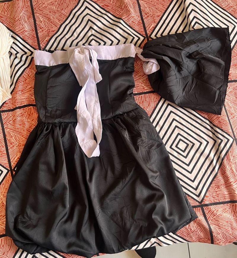 Black Strapless Padded Top/ Dress