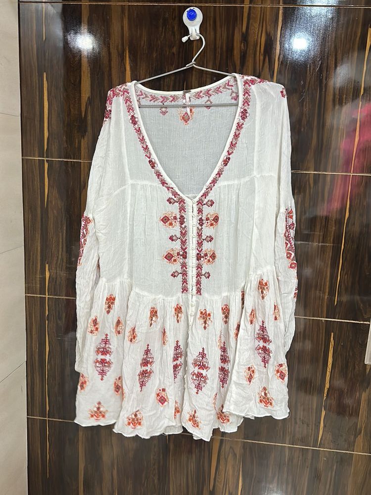 Embroidered Bohemian Tunic Top
