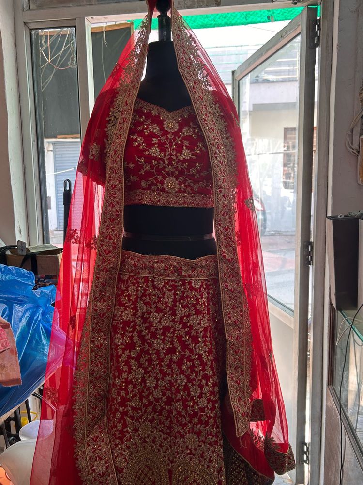 Stunning Red bridal  Embroidered Lehenga Choli