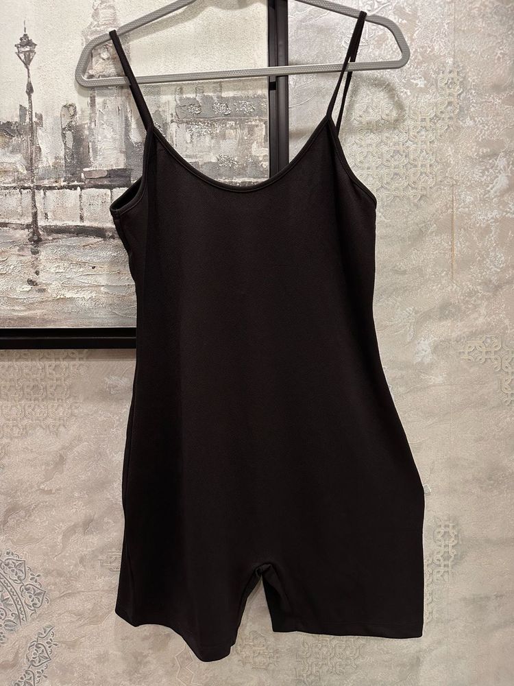 Sleek Black Camisole Romper