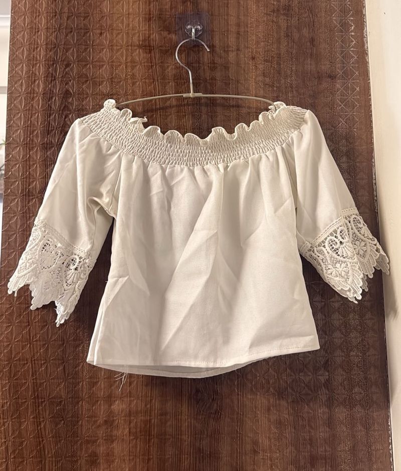 Chic White Off-Shoulder Lace Top