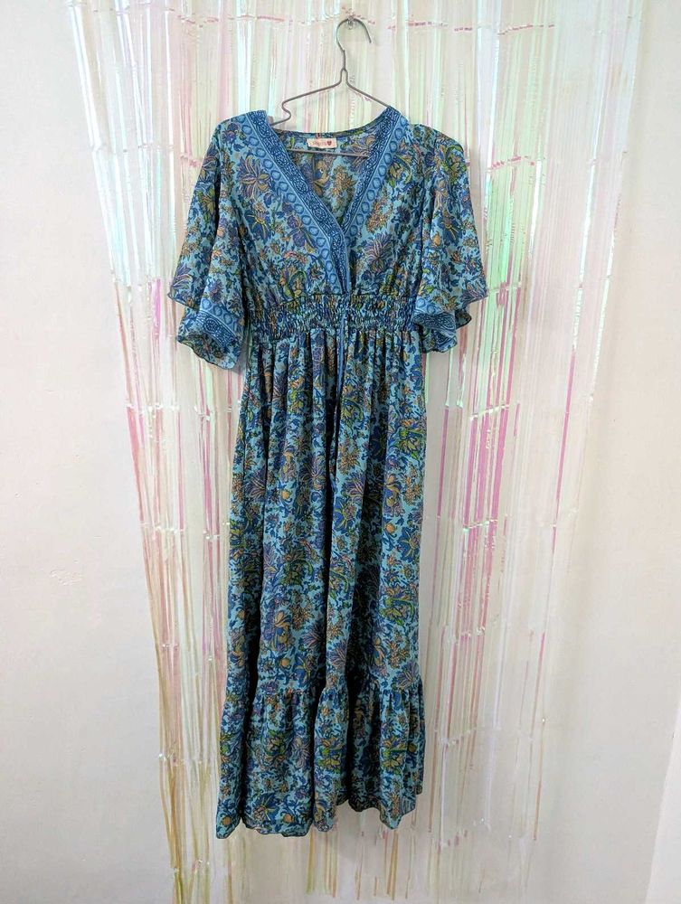 Boho Floral Print Maxi Dress