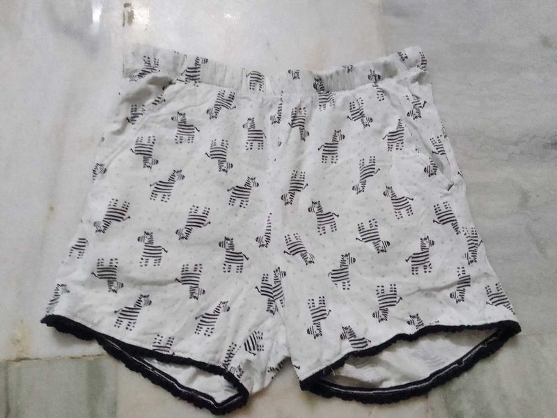 Cute Zebra Print Pajama Shorts size m
