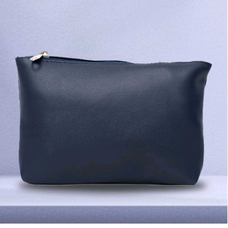 Multi-Utility Leather Pouch - Blue