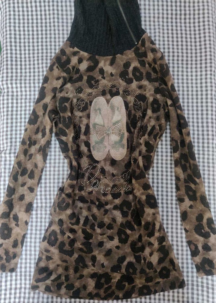 leopard print designer top