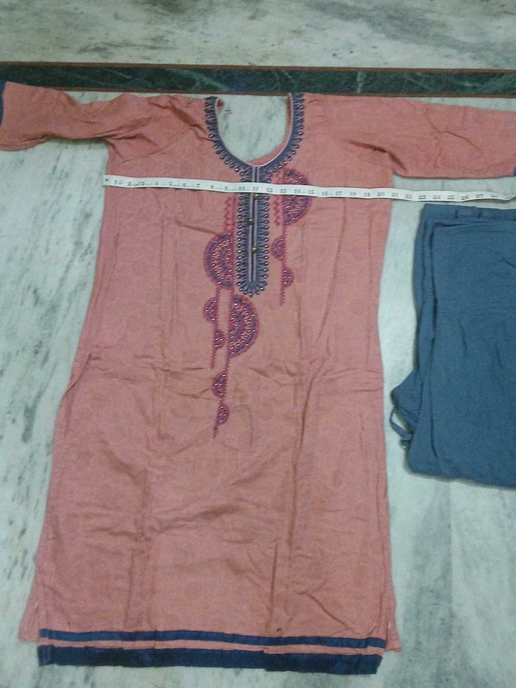 Pink Kurta with Blue Salwar