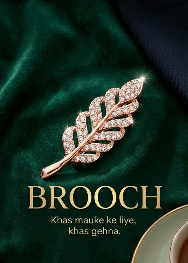 Sparkling Leaf Brooch Pin