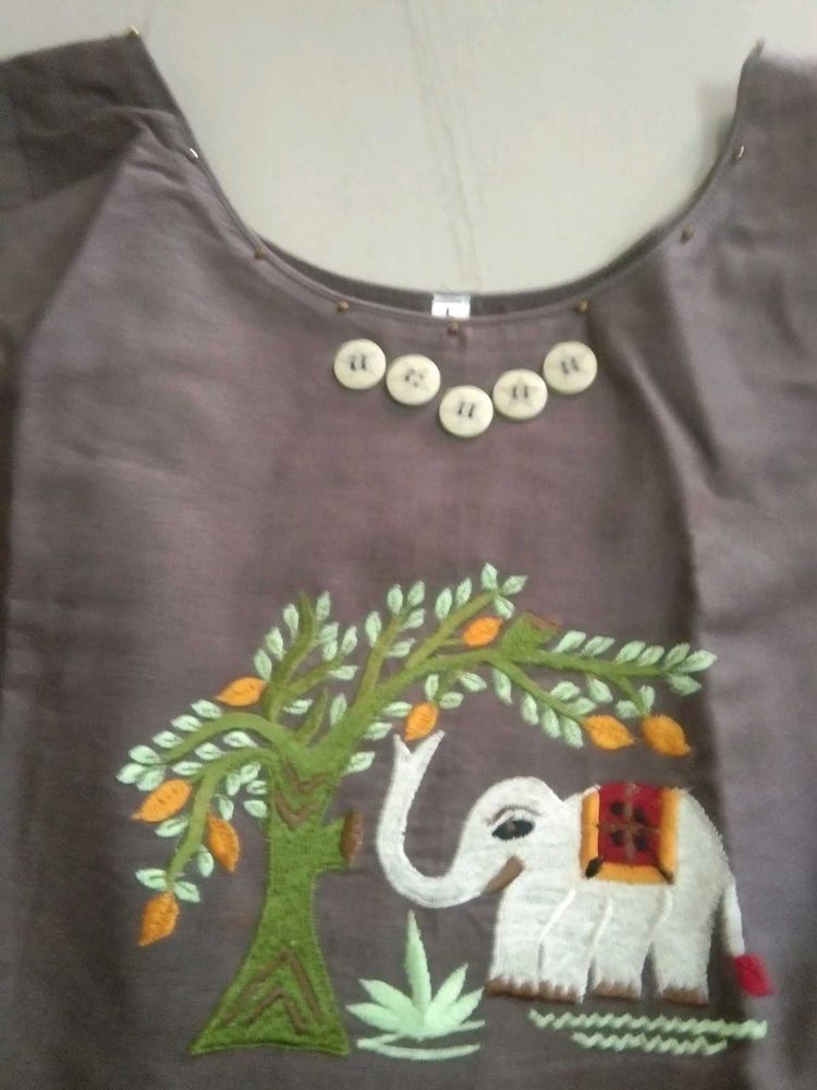 Embroidered Elephant gown