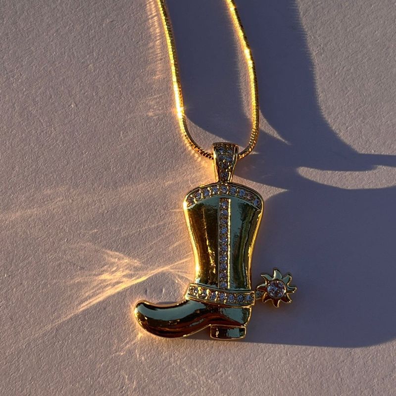🌼Sparkling Cowboy Boot Neckl