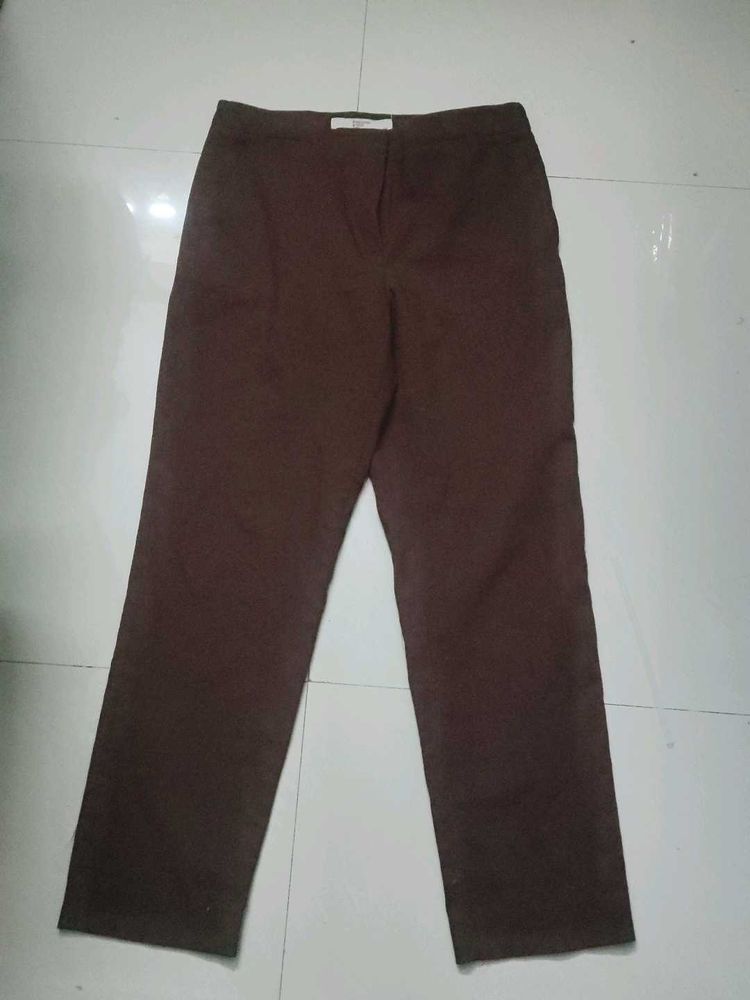 Brown Straight Leg Pants