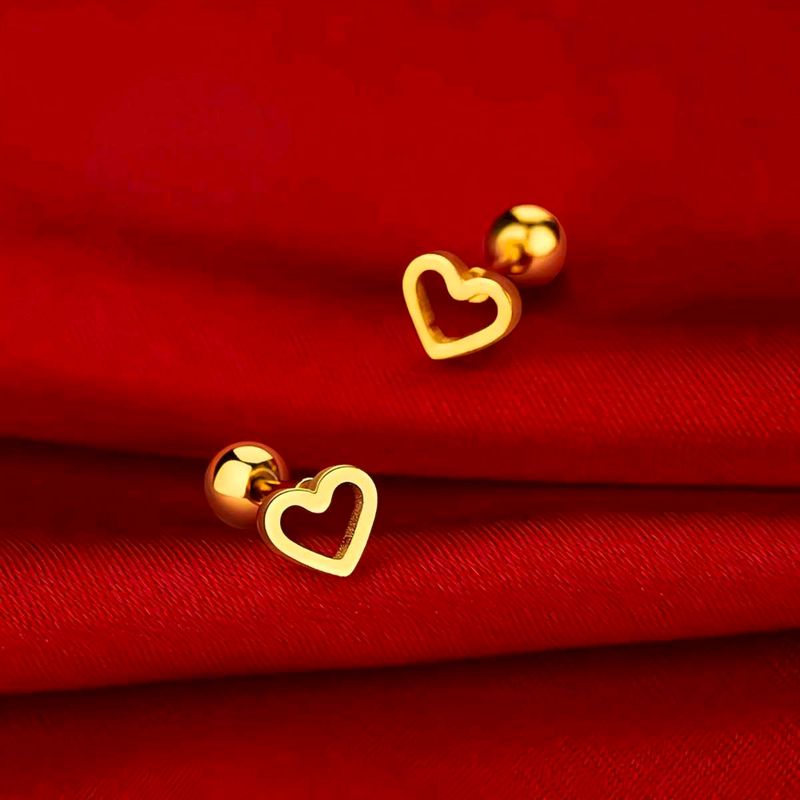Heart Shaped Stud Earrings