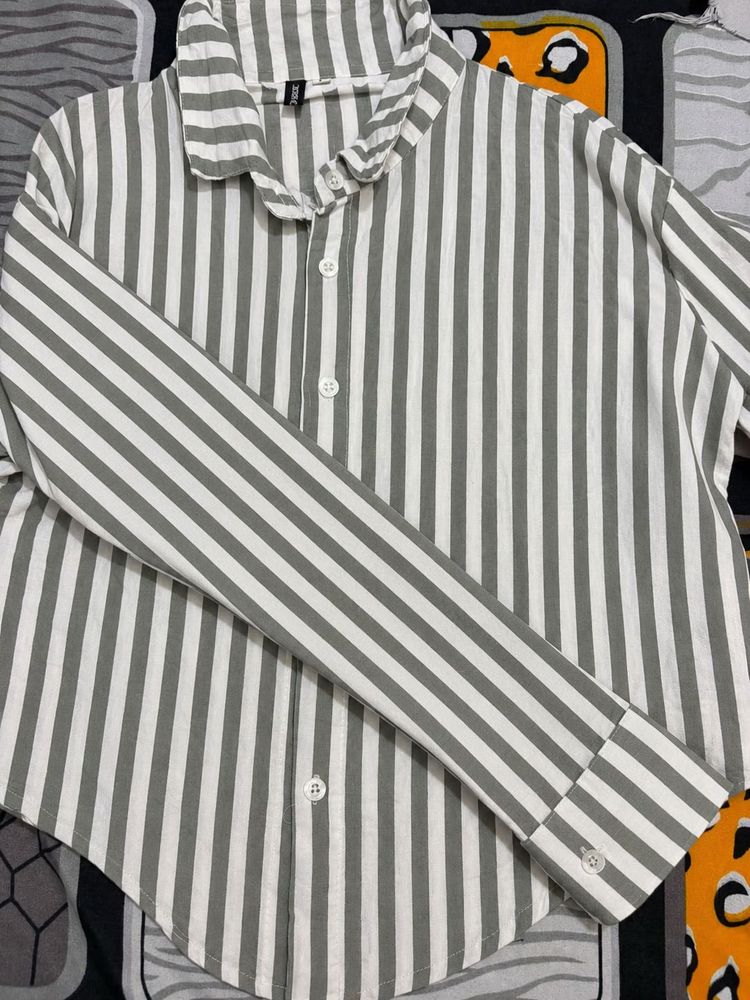 Striped Button-Up Shirt