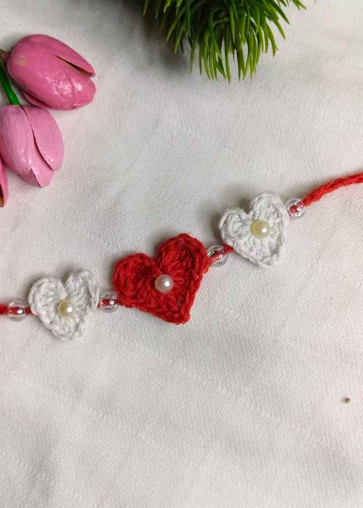 Handmade Crochet Heart Bracelet