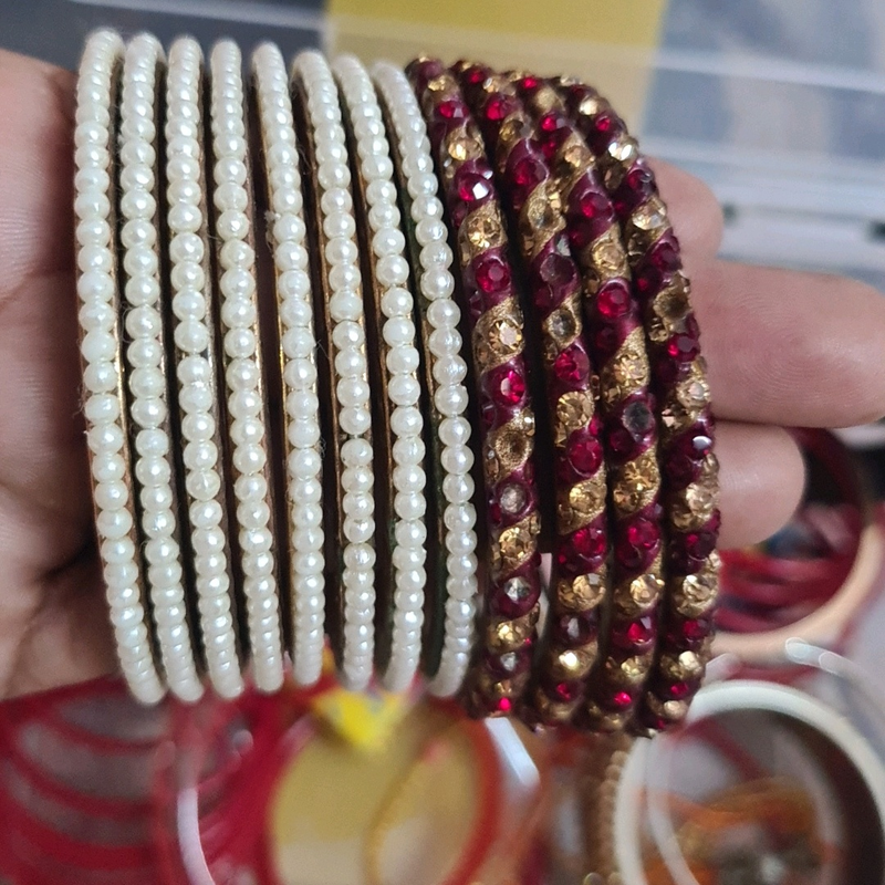 Moti and stone bangles