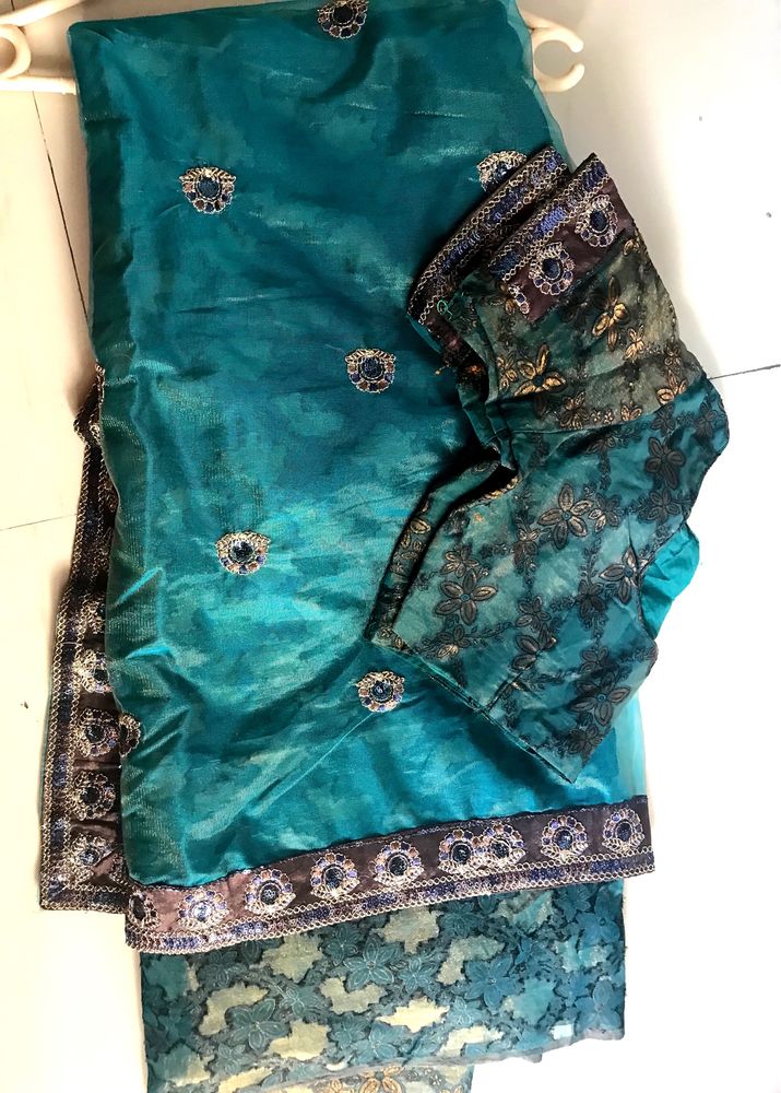 🦚 Peacock Green saree 🔥🎉