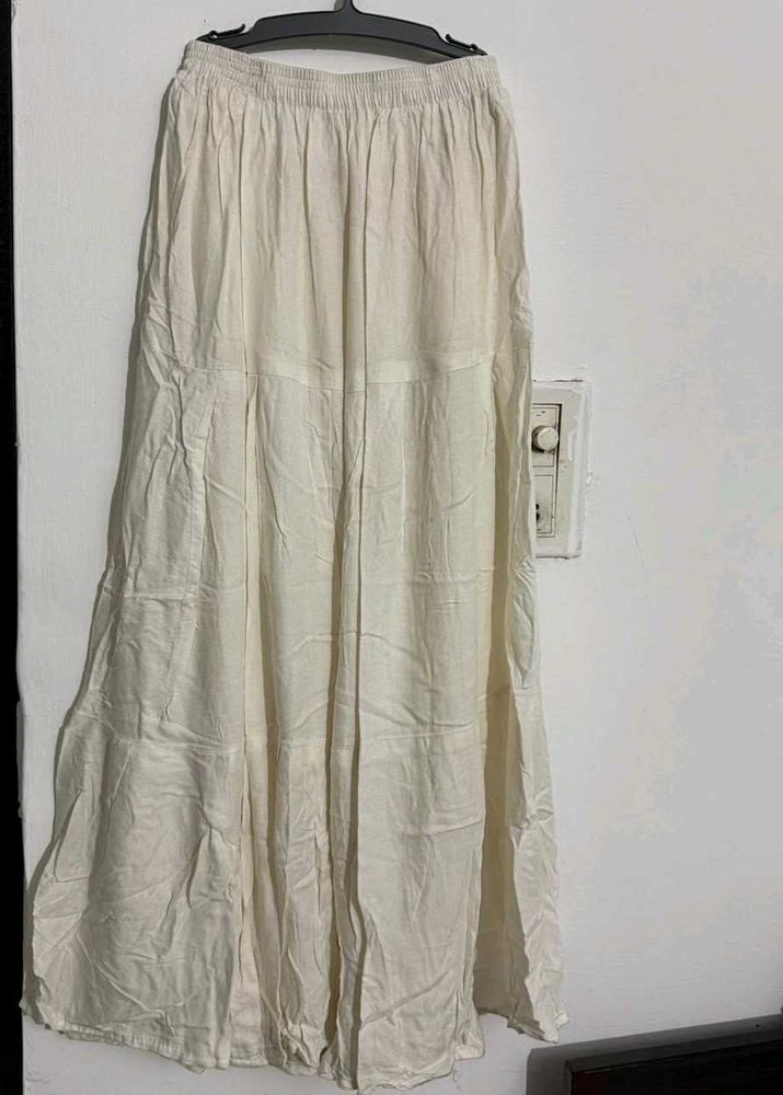 Elegant Off-White Ethnic Maxi Skirt