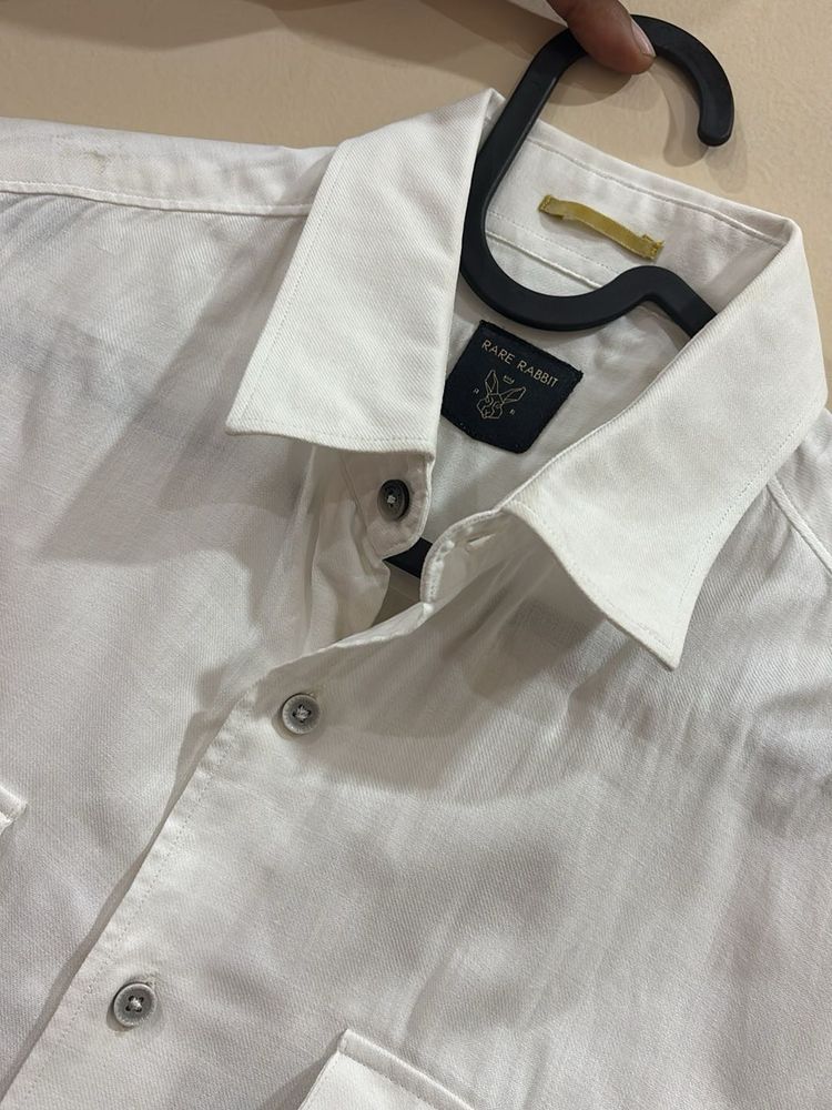 Rare rabbit white short sleeve shirt