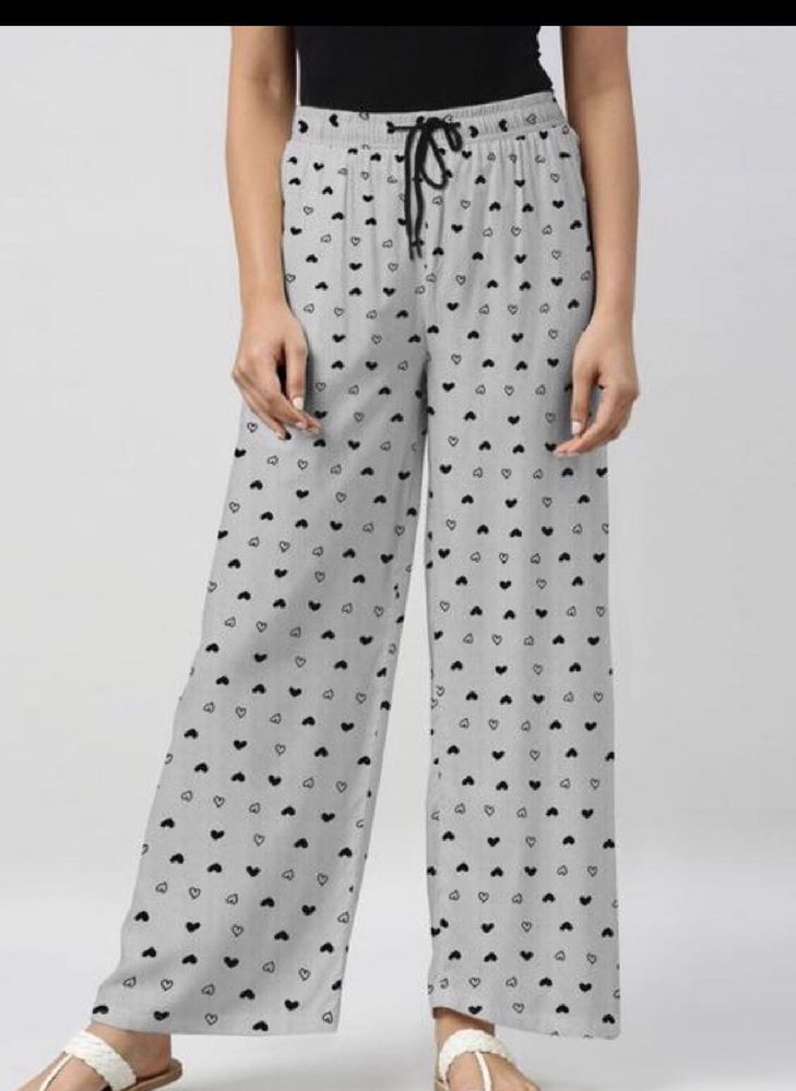 Cute Heart Print Palazzo Pants