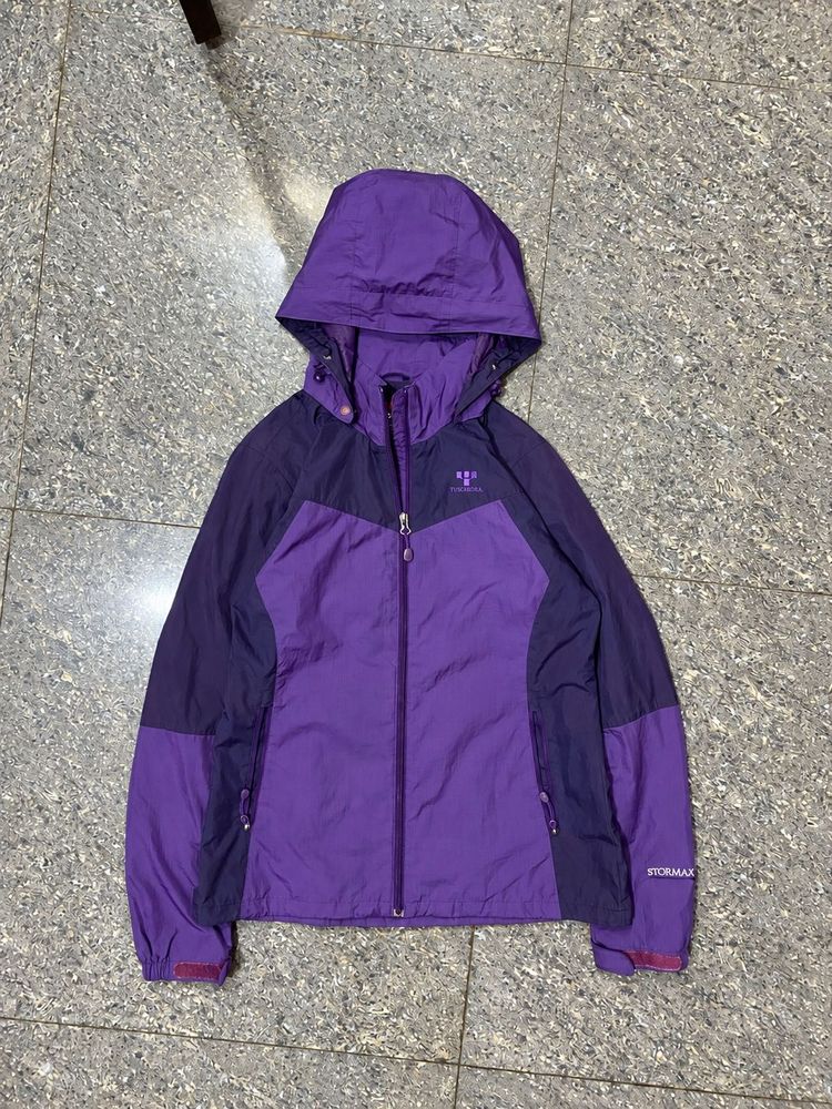Purple Colorblock Technical Windbreaker Jacket