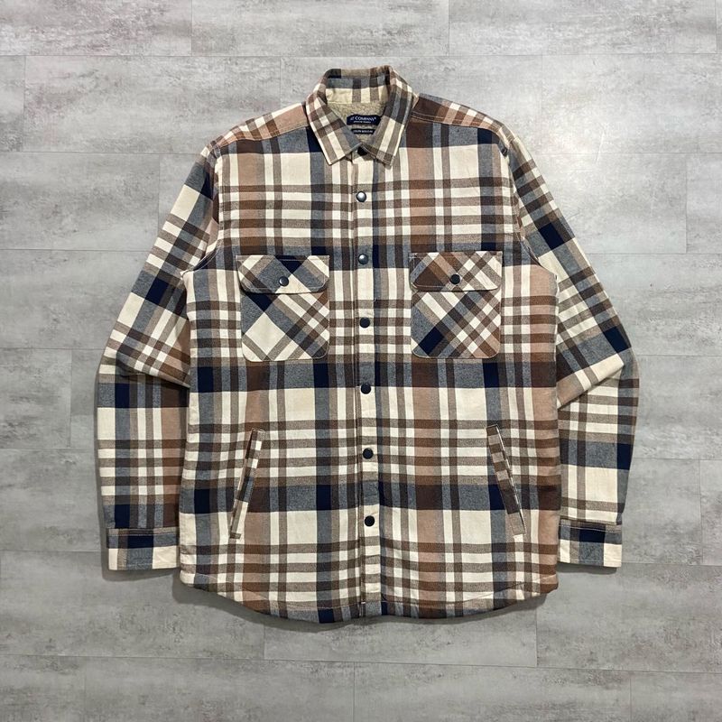 Men's Plaid Flannel Lined Shirt Jacket